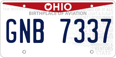 OH license plate GNB7337