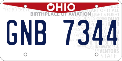 OH license plate GNB7344