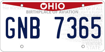 OH license plate GNB7365