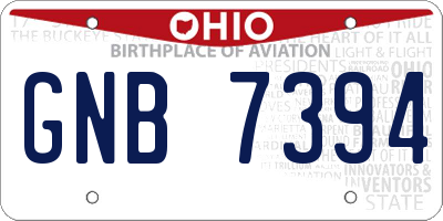 OH license plate GNB7394