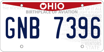 OH license plate GNB7396