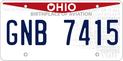 OH license plate GNB7415