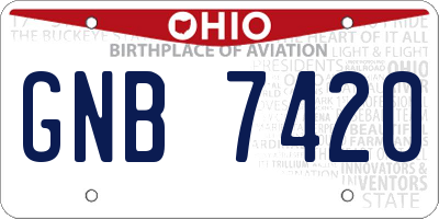 OH license plate GNB7420