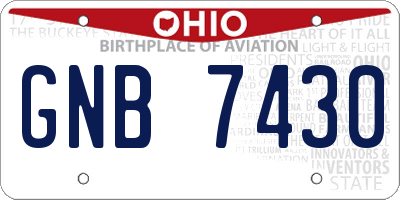OH license plate GNB7430