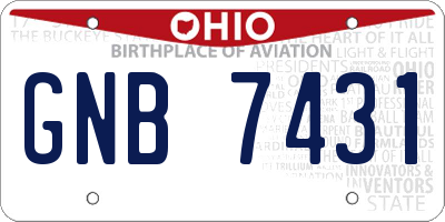 OH license plate GNB7431