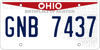 OH license plate GNB7437