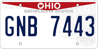 OH license plate GNB7443