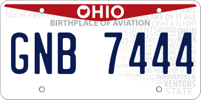 OH license plate GNB7444