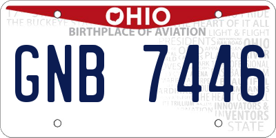 OH license plate GNB7446