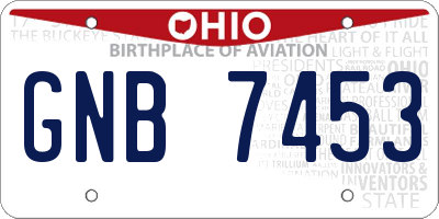 OH license plate GNB7453
