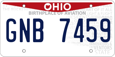 OH license plate GNB7459
