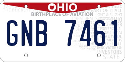 OH license plate GNB7461
