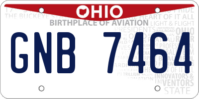 OH license plate GNB7464