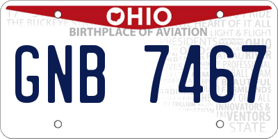 OH license plate GNB7467