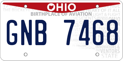 OH license plate GNB7468