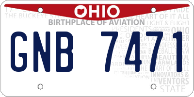 OH license plate GNB7471