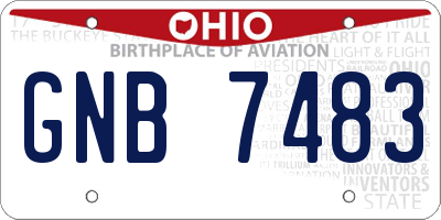 OH license plate GNB7483