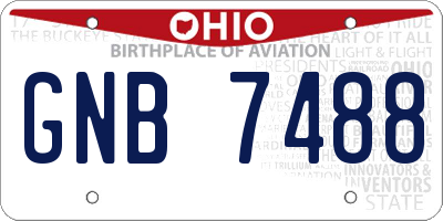 OH license plate GNB7488