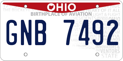 OH license plate GNB7492