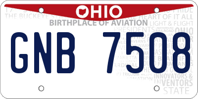 OH license plate GNB7508