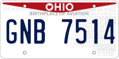 OH license plate GNB7514