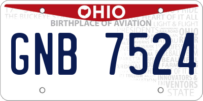 OH license plate GNB7524