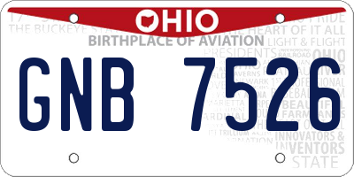 OH license plate GNB7526