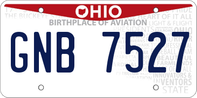OH license plate GNB7527