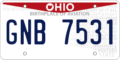 OH license plate GNB7531