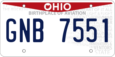 OH license plate GNB7551