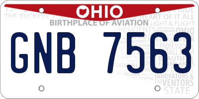 OH license plate GNB7563