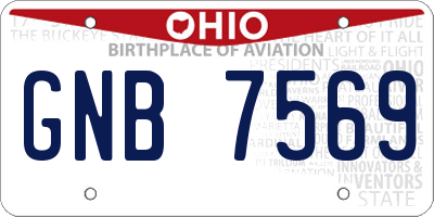 OH license plate GNB7569