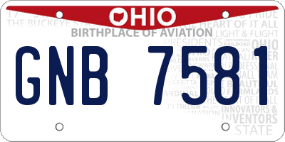 OH license plate GNB7581