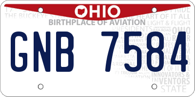 OH license plate GNB7584