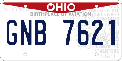 OH license plate GNB7621