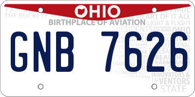 OH license plate GNB7626
