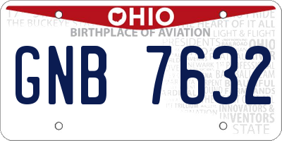 OH license plate GNB7632