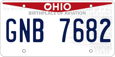 OH license plate GNB7682