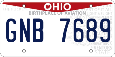 OH license plate GNB7689