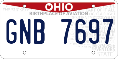 OH license plate GNB7697