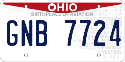 OH license plate GNB7724