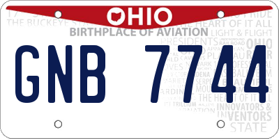 OH license plate GNB7744