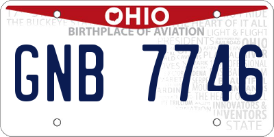 OH license plate GNB7746