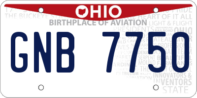 OH license plate GNB7750