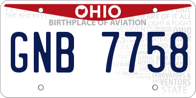OH license plate GNB7758