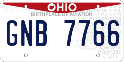 OH license plate GNB7766