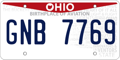 OH license plate GNB7769