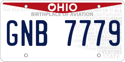 OH license plate GNB7779