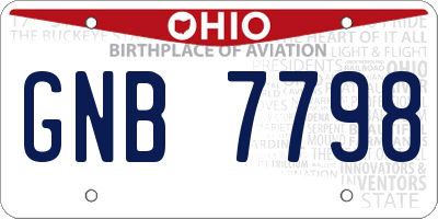 OH license plate GNB7798