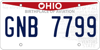 OH license plate GNB7799